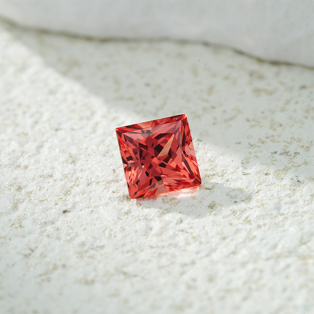 Princess Cut Pink Padparadscha Color Lab Grown Gemstones