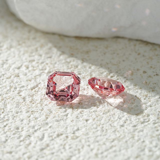 Batu Permata Tumbuhan Makmal Warna Pink Asscher Cut Padparadscha