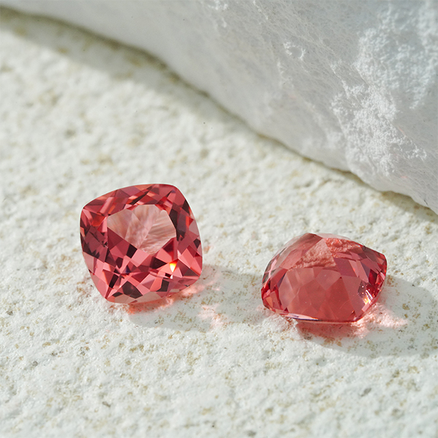 Cushion Cut Dark Pink Padparadscha Color Lab Grown Gemstones