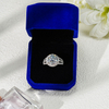 Cincin Pertunangan Halo Moissanite S925 Sterling Silver Round Brilliant Cut