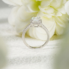 Cincin Pertunangan Halo Moissanite S925 Sterling Silver Octagon Emerald Cut