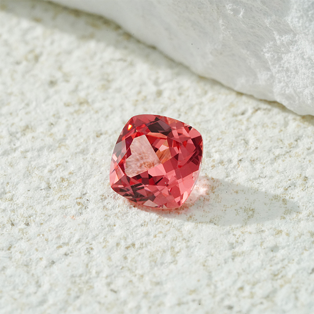 Cushion Cut Dark Pink Padparadscha Color Lab Grown Gemstones